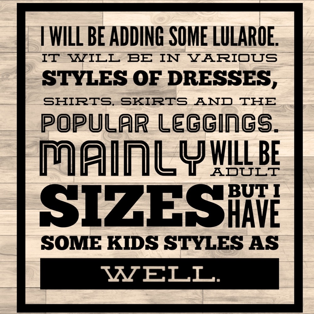 LULAROE ITEMS COMING SOON - READ DESCRIPTION